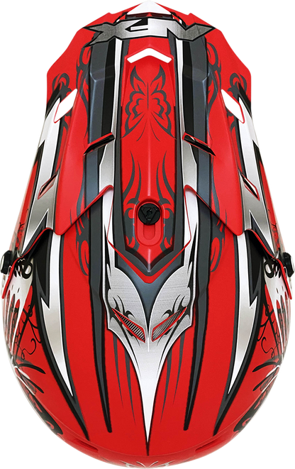 Bill's Exhausts AFX FX-17 Butterfly helmet in matte Ferrari red, medium size, featuring a sleek design and safety visor.