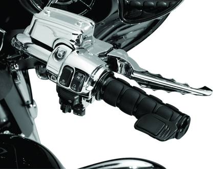 Kuryakyn Contoured ISO Throttle Boss Black for powersports vehicles, close-up view of the ergonomic black throttle control accessory.