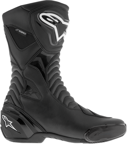 Alpinestars SMX-S motorcycle boots in black, US 6.5 / EU 40, featuring protective design and durable construction.
