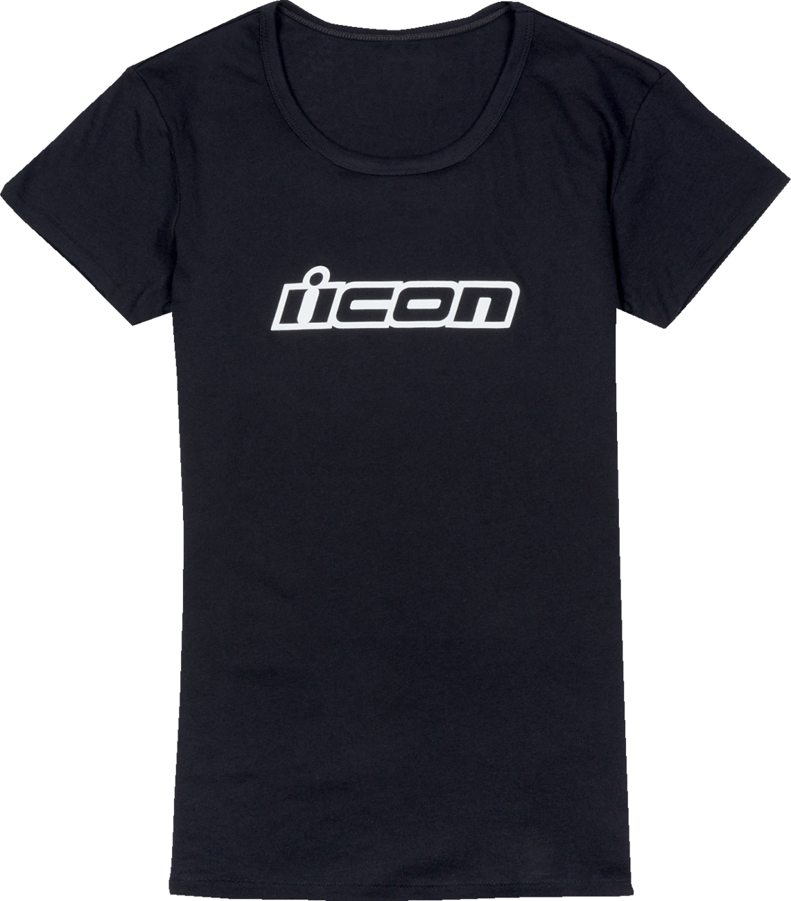 Black ICON Women's Clasicon™ T-Shirt in Medium from Bill's Exhausts with a simple, fitted design and short sleeves.