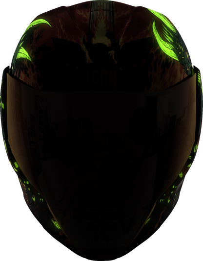 Red ICON Airflite™ Helmet with MIPS® system in medium size, featuring aerodynamic design and bold graphics.