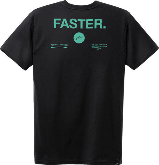 Black ALPINESTARS Faster T-Shirt, large size, casual fit, featuring the ALPINESTARS logo on the front.