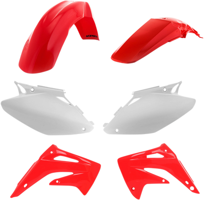 Acerbis standard replacement body kit for OEM '03 motorcycle, featuring body panels and components in black and gray.