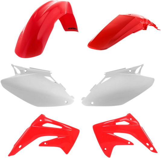 Acerbis standard replacement body kit for OEM '03 motorcycle, featuring body panels and components in black and gray.