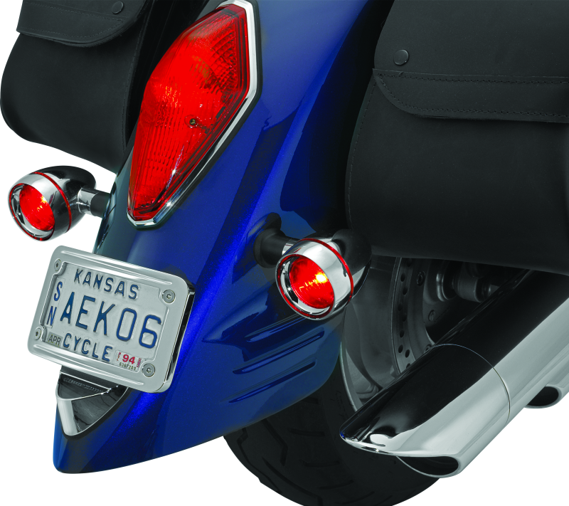 Kuryakyn, Kuryakyn Deep Dish Bezels with Red Lenses for Honda VTX1800 2002-2004