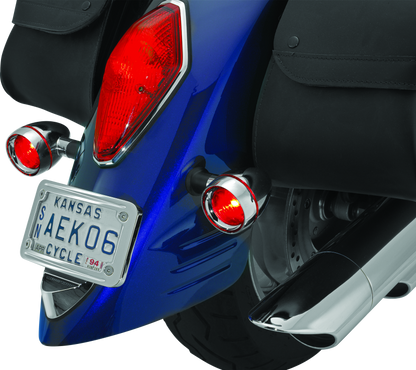 Kuryakyn, Kuryakyn Deep Dish Bezels with Red Lenses for Honda VTX1800 2002-2004
