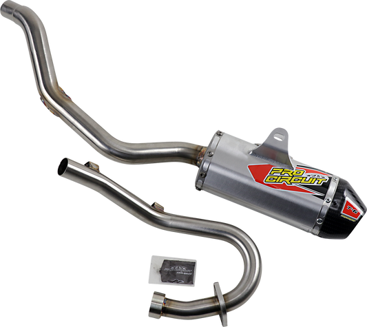 Pro Circuit T-6 Exhaust System in stainless steel and aluminum, designed for durable performance on motocross bikes.