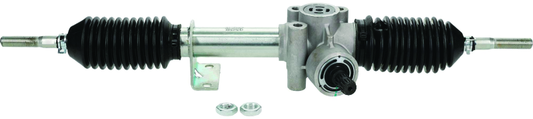 QuadBoss steering rack assembly for Can-Am Maverick 1000R Turbo, part number 411987, showing the metal steering component.
