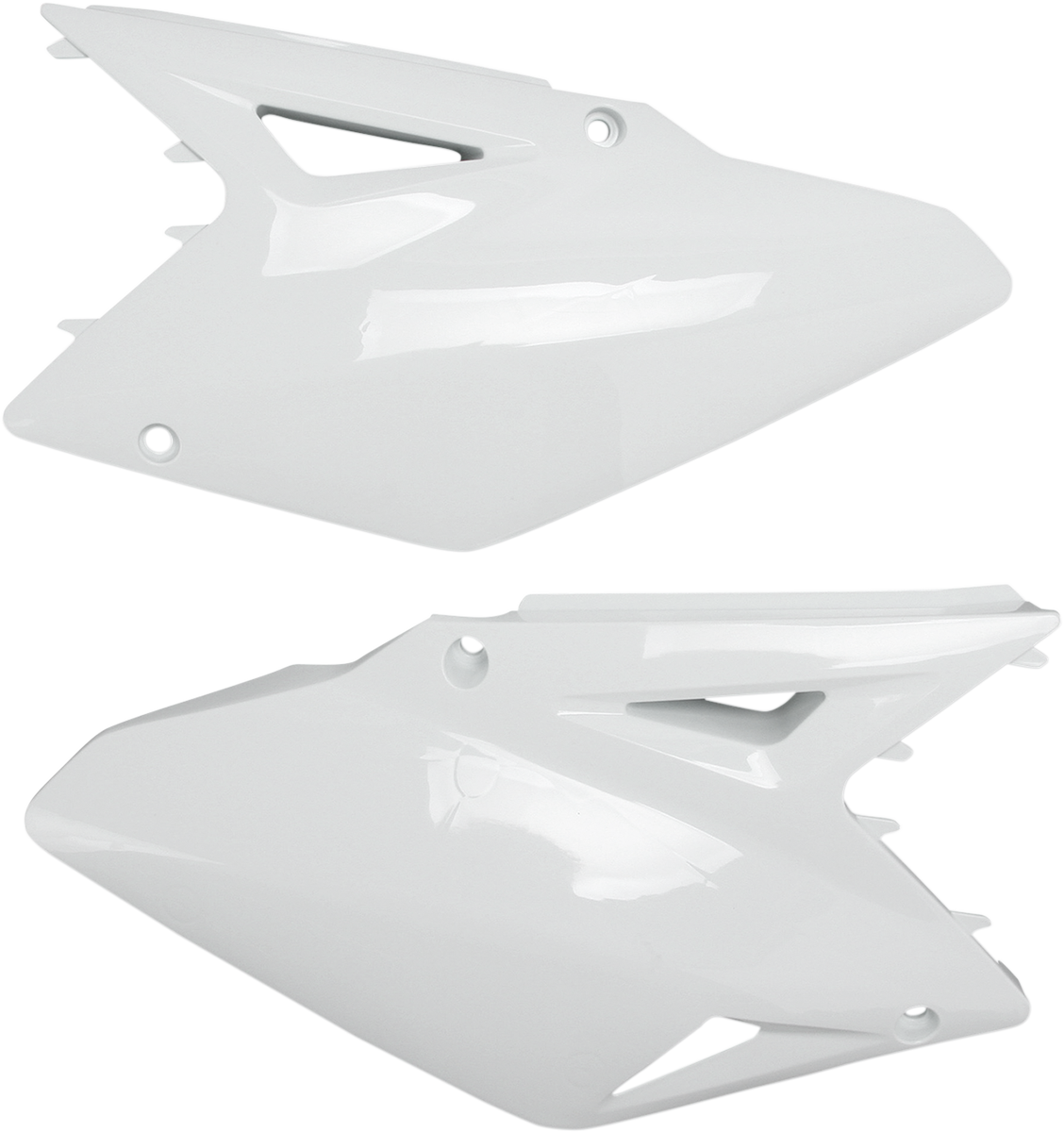 Acerbis White Side Panels for body of motorcycle, featuring sleek white design, compatible with specific models.