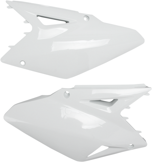Acerbis White Side Panels for body of motorcycle, featuring sleek white design, compatible with specific models.
