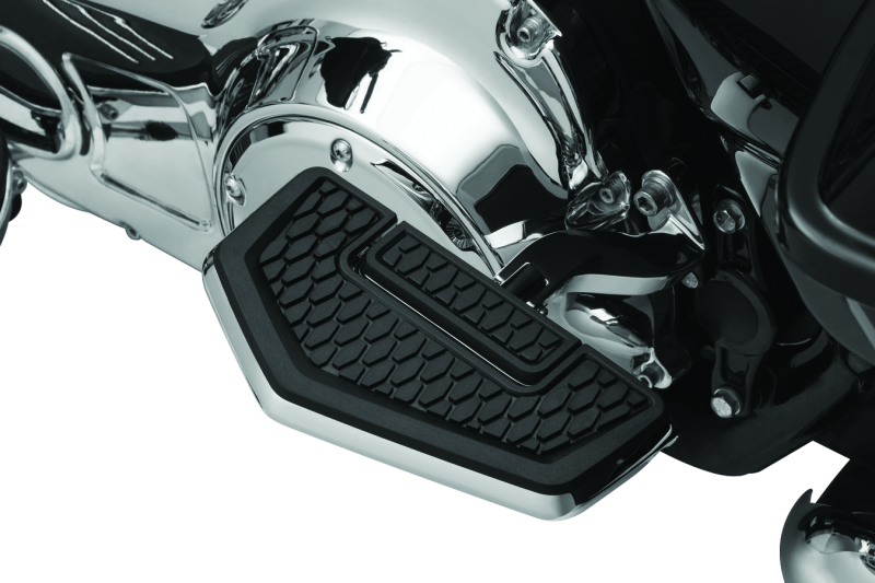 Kuryakyn Hex Folding Mini Board in chrome, motorcycle foot peg with folding design, part number 5908, without adapter
