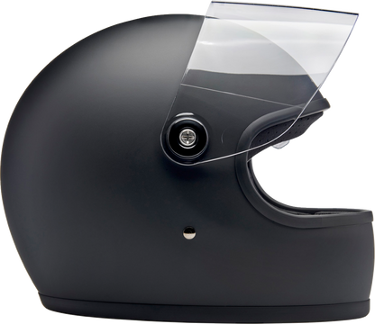 BILTWELL Gringo S helmet in flat black, 2XL size, featuring a sleek motorcycle helmet design with smooth surface and secure strap