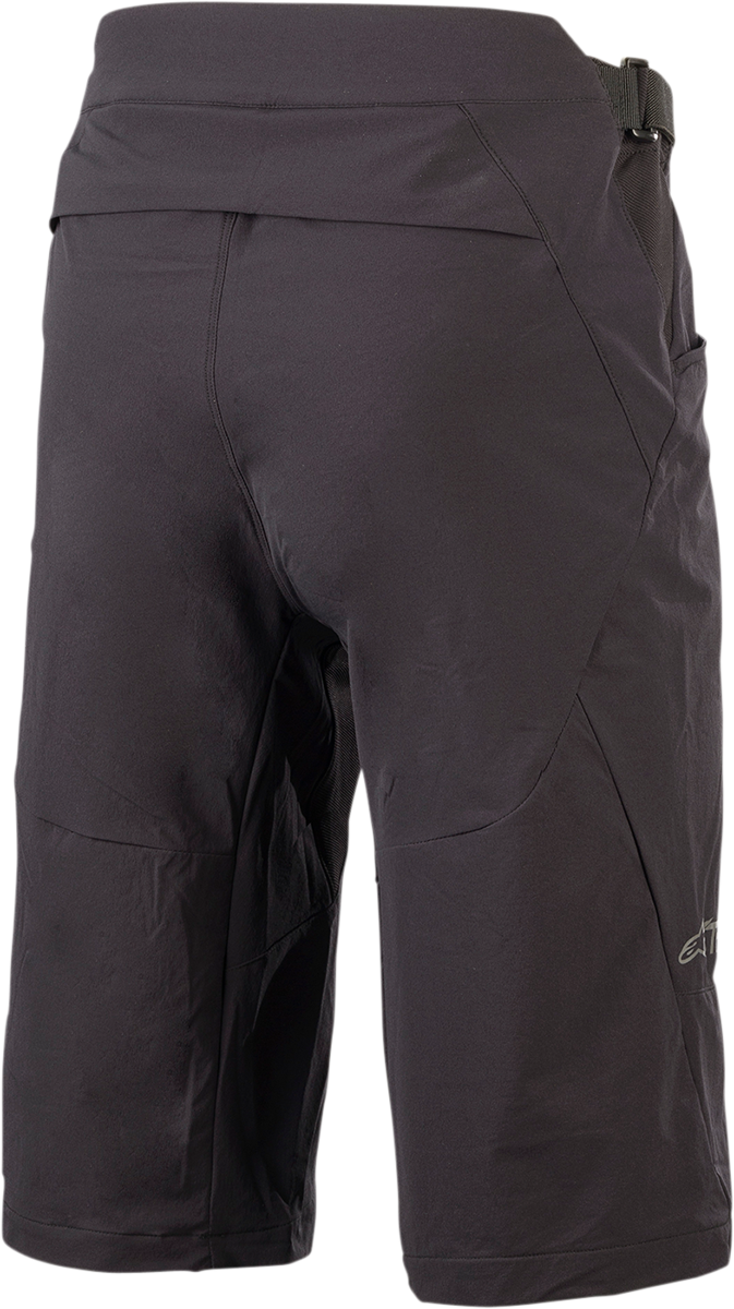 Black Alpinestars Drop 6.0 motorcycle shorts with protective padding, US size 28, designed for riding comfort and safety.