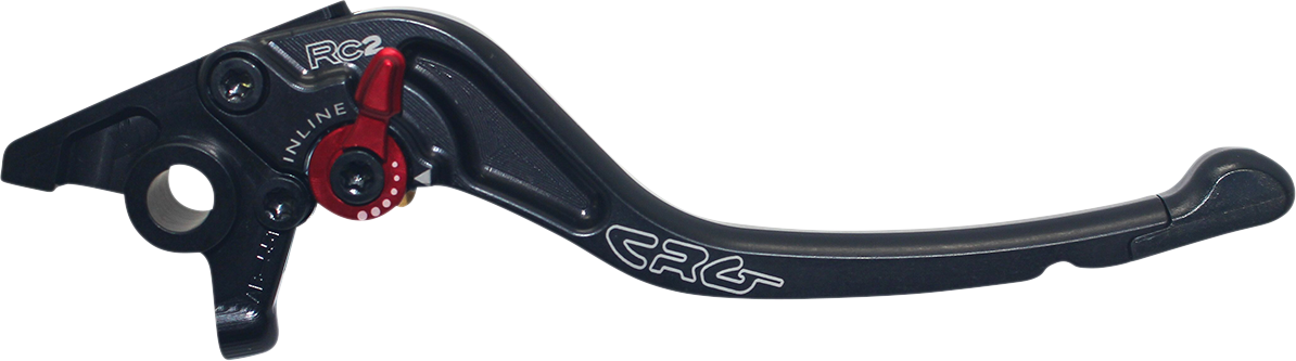 CRG RC2 standard motorcycle brake lever in black with model 2AB-551-T-B, showing a close-up of the lever on a control assembly.