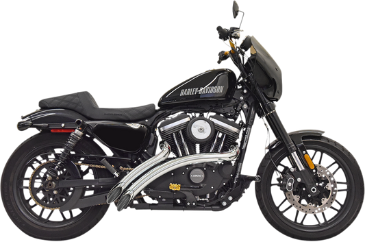 Chrome BASSANI XHAUST Radial Sweepers Exhaust System with sleek pipes and polished finish, part number 1X3FC.