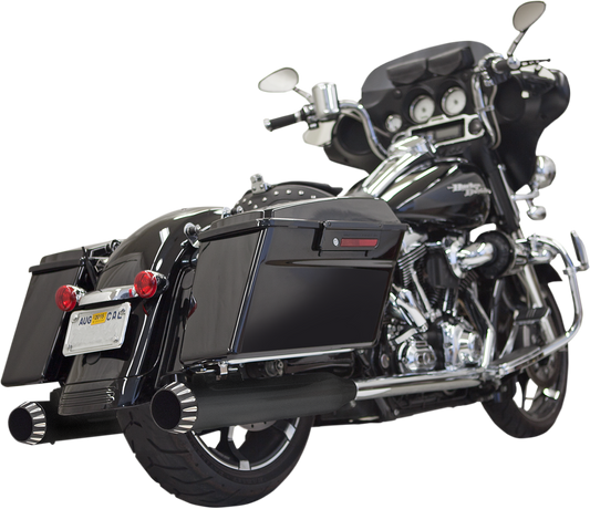 Black BASSANI XHAUST 4-inch QNT muffler with silencer chamber, part number 1F7QNT5B, showcasing the durable exhaust component.