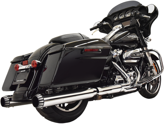 Chrome BASSANI XHAUST 4-inch QNT muffler for urban motorcycles, designed for noise reduction and stylish exhaust performance.