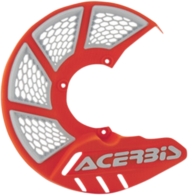 Acerbis X-Brake disc cover in orange and white for motorcycle brake protection, with Bill's Exhausts branding visible.