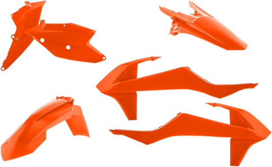 Orange Acerbis standard replacement body kit for OEM 2016 motorcycle, featuring durable plastic body components.
