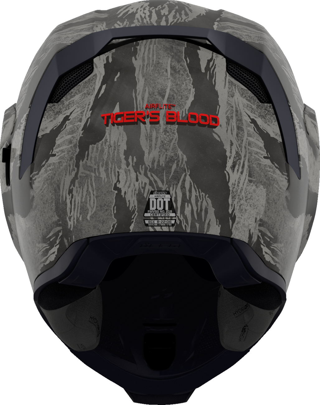 Bill's Exhausts ICON Airflite Tiger's Blood MIPS gray helmet, large size, showing the sleek aerodynamic design and branding details.
