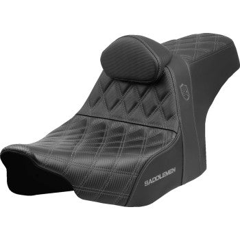 SADDLEMEN Pro Series SDC Performance Seat - Gray Stitching - w/ Backrest - FLT/FLH '23-'25 SC82307DB2 - Howling Moto
