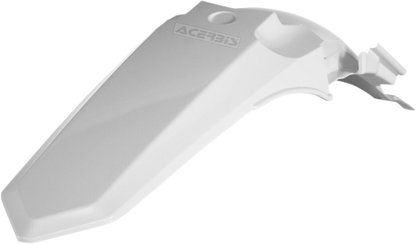 Acerbis white rear fender for motorcycle, durable plastic body part with sleek design, suitable for off-road or motocross bikes.