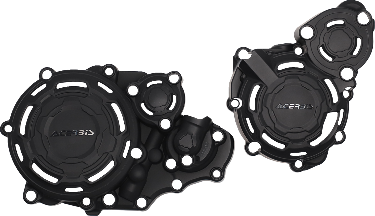 Acerbis X-Power Kit in black for Suzuki motorcycle, body parts with sleek black finish and detailed design, branded by Bill's Exhausts.
