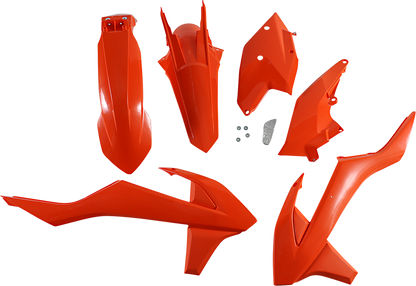 A bright orange Acerbis standard replacement body kit for OEM 2016 motorcycle, displayed on a clean background.