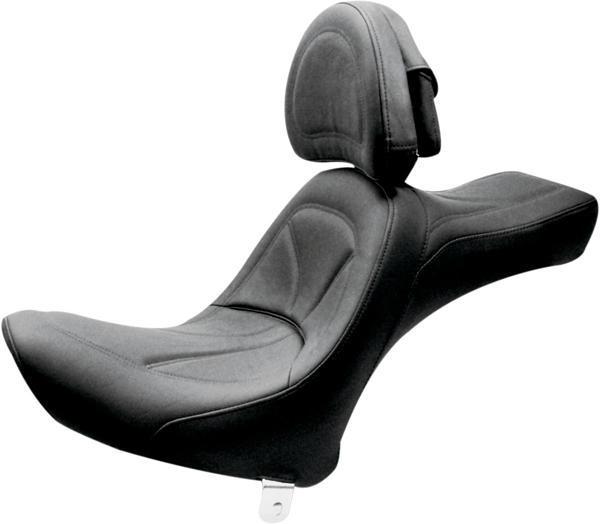SADDLEMEN King Seat with backrest for Softail motorcycles, featuring comfortable cushioning and sleek design.