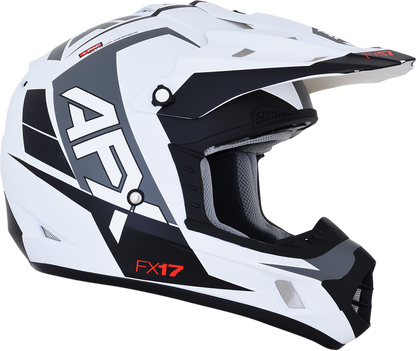Bill's Exhausts AFX FX-17 helmet in matte white and white, small size, featuring sleek aerodynamic design and clear visor.