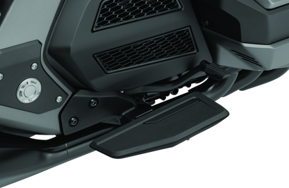 Kuryakyn Omni Driver Floorboard Kit in satin black installed on Honda GL1800 with DCT motorcycle.