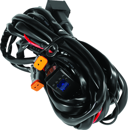 QuadBoss LED wire harness dual DT for powersports vehicles, showing the reliable power connection with wiring and connectors.