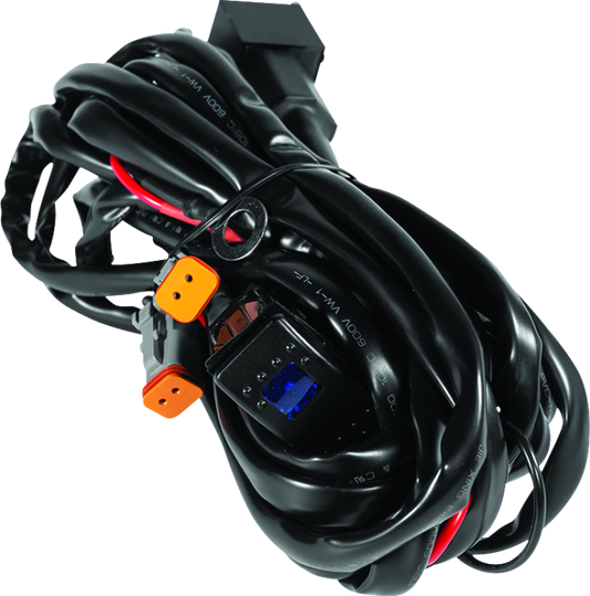 QuadBoss LED wire harness dual DT for powersports vehicles, showing the reliable power connection with wiring and connectors.