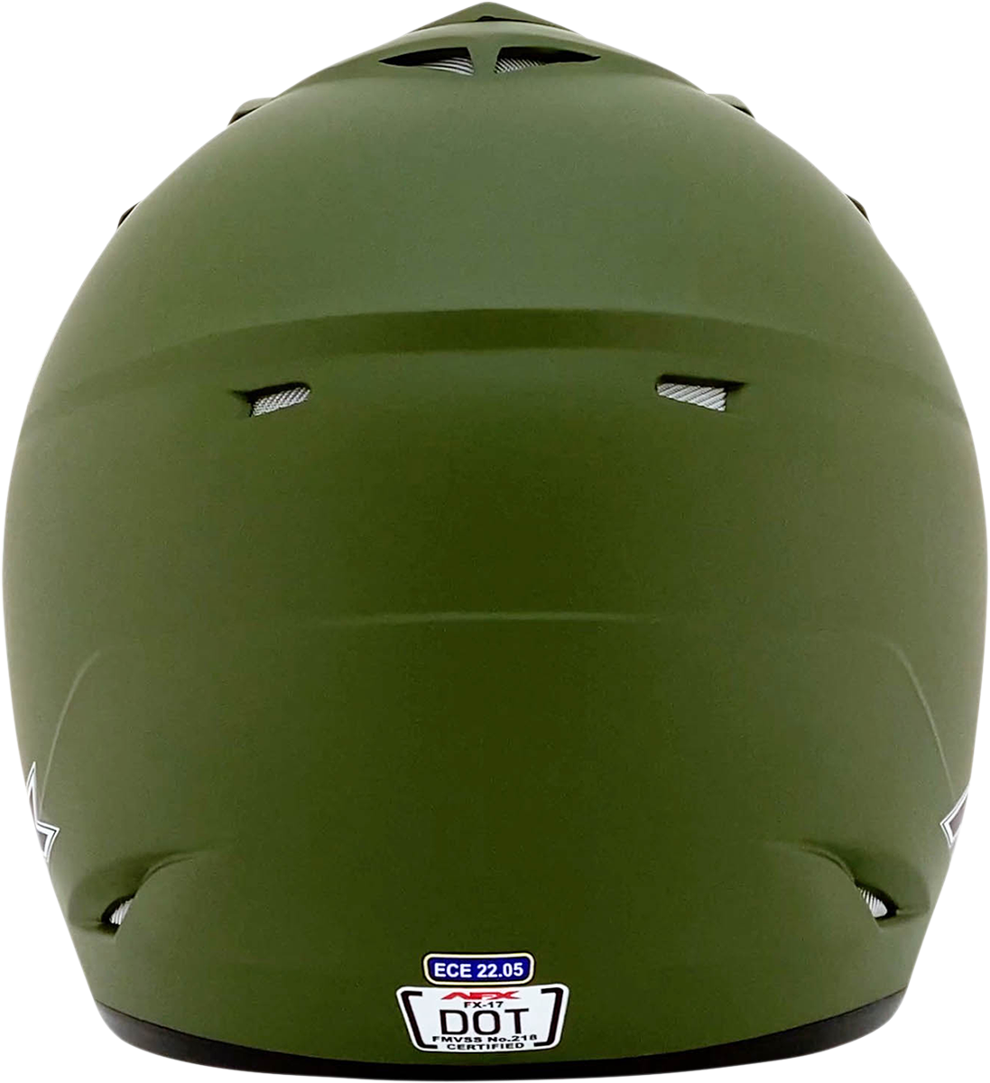 Bill's Exhausts AFX FX-17 helmet in flat olive drab, 2XL size, featuring a sleek design and durable construction.