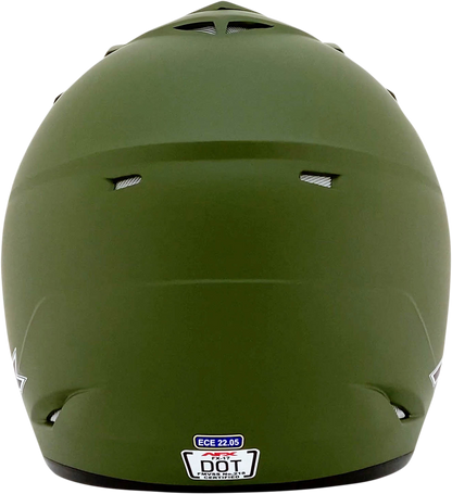 Bill's Exhausts AFX FX-17 helmet in flat olive drab, 2XL size, featuring a sleek design and durable construction.
