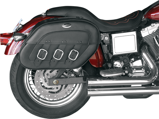 Bill's Exhausts SADDLEMEN Drifter Rigid Slant Saddlebag seat for motorcycles, featuring durable construction and sleek design.