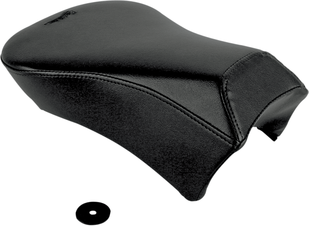 Bill's Exhausts Saddlemens Pillion seat for Dyna models 2006-2017, black motorcycle seat with textured surface.