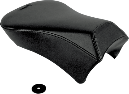 Bill's Exhausts Saddlemens Pillion seat for Dyna models 2006-2017, black motorcycle seat with textured surface.