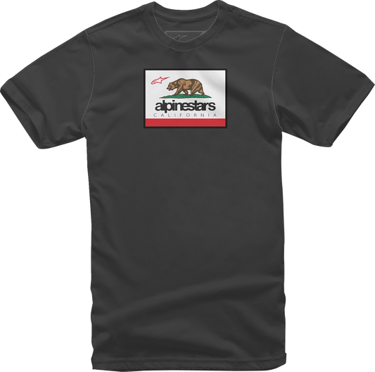 Black Alpinestars Cali 2.0 T-Shirt in large size, featuring the brand logo on the front, displayed on a plain background.