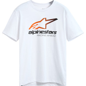 White Alpinestars Aligned CSF T-Shirt in 2XL, featuring the Alpinestars logo and casual fit, suitable for everyday wear.