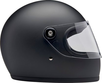 BILTWELL Gringo S helmet in flat black, XS size, featuring a sleek motorcycle helmet design with matte finish.