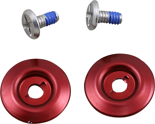 BILTWELL Gen 2 hardware kit with stainless steel screw and red baseplate for helmet parts, by Bill's Exhausts.