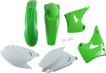 Acerbis OEM KX125/250 2003-2008 standard motorcycle body kit, showing the plastic body panels and mounting points.