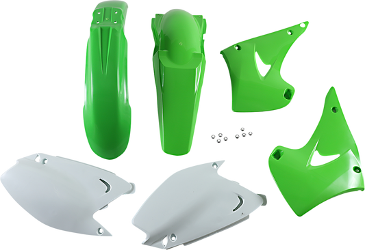 Acerbis OEM KX125/250 2003-2008 standard motorcycle body kit, showing the plastic body panels and mounting points.