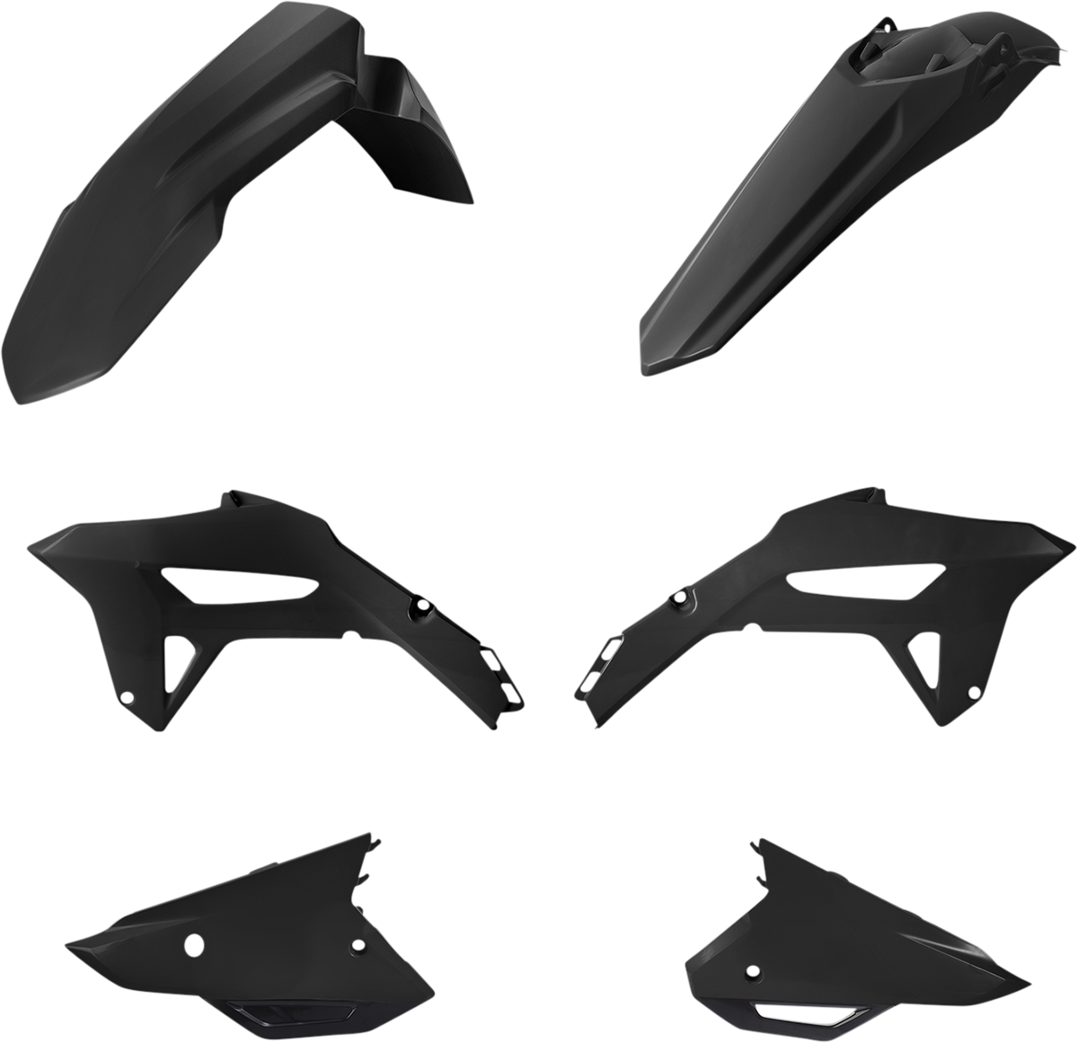 A black Acerbis standard replacement body kit for CRF250R 2022-2023 and CRF450R 2021-2023 motocross bikes.
