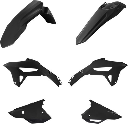 A black Acerbis standard replacement body kit for CRF250R 2022-2023 and CRF450R 2021-2023 motocross bikes.