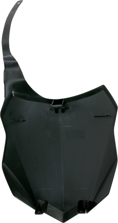 Black Acerbis front number plate for motorcycle, showcasing the sleek body design with the Acerbis branding.
