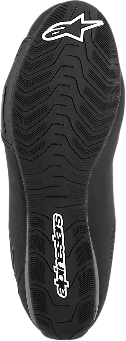 Alpinestars Sektor waterproof shoes in US 8.5, black with sturdy design, featuring waterproof material and sporty ankle support.