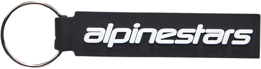 Black ALPINESTARS linear key fob with protective gear design, featuring the ALPINESTARS logo in a sleek, compact style.