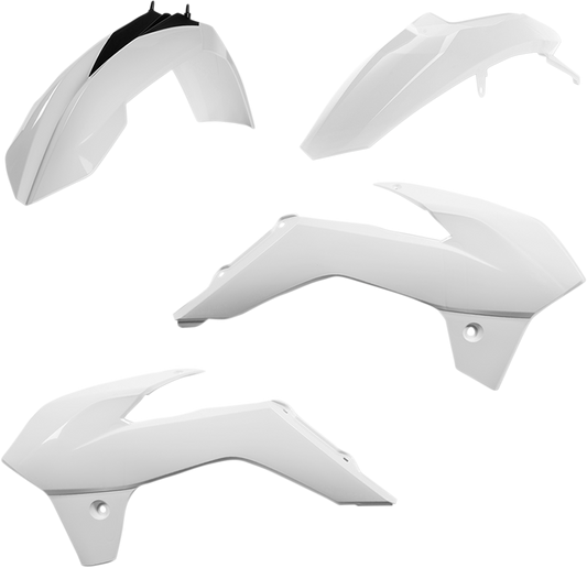 White Acerbis standard replacement body kit for motorcycles, featuring streamlined design and durable plastic construction.